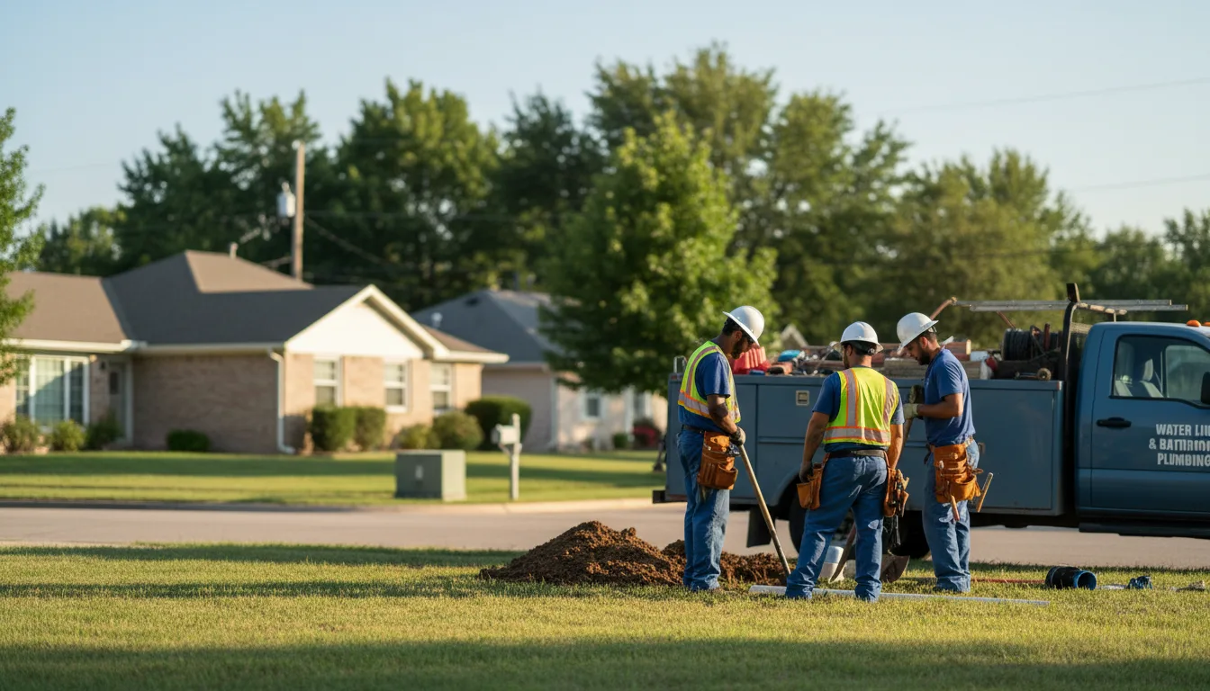Residential water line and bathroom plumbing service in Belpre, OH
